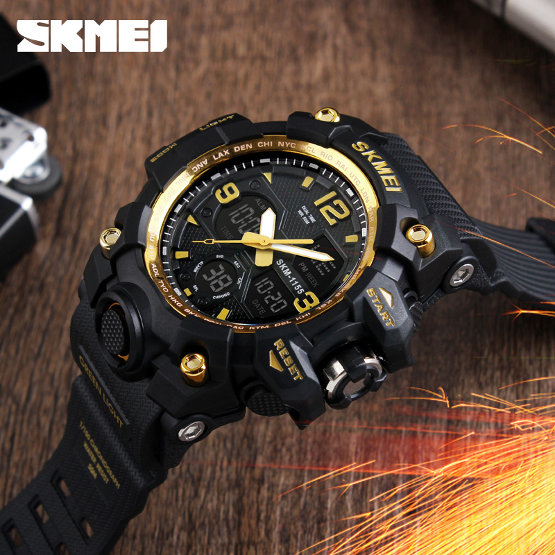 SKMEI 1155B Silicone Watch Casual Waterproof Male Wrist Watch Hot Sale Camouflage Electronic Digital Men Watches Reloj