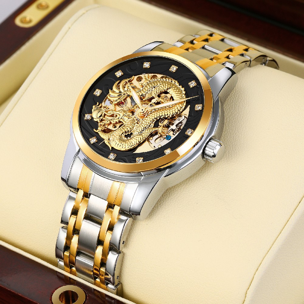 Skmei 9310 OEM Men Watches Custom Brand Relojes Hombre Male Manual Mechanical Wrist Watch With Dragon Design