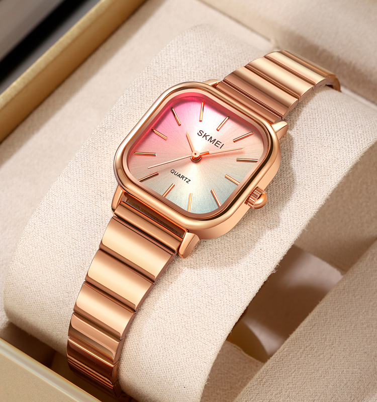 SKMEI 2190 Wholesale Direct Sales Square Gradient Color Chronograph Casual Lady's Quartz Watch Colorful Charm