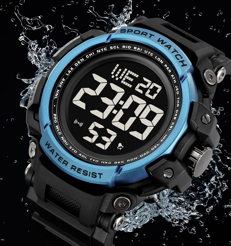 SKMEI 2422 Relojes para hombre large display digital watch waterproof cold light sport watches plastic waterproof