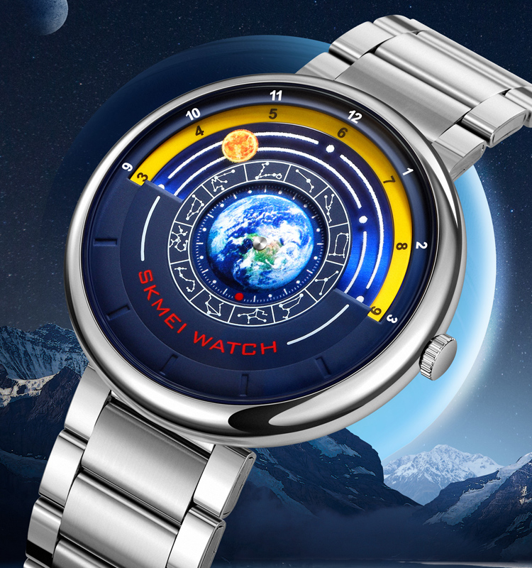 SKMEI 2361 Starry Sky Quartz Watches Stainless Steel Fashion Wristwatch Luxury