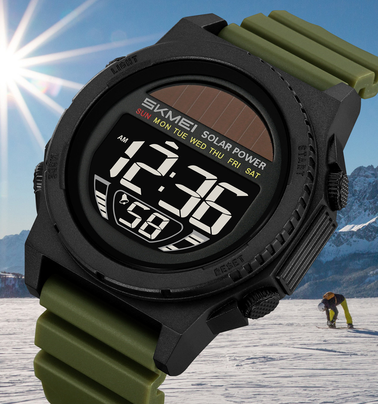 SKMEI 2358 Jam tangan original solar energy powered watch digital militar watch for men waterproof 50m