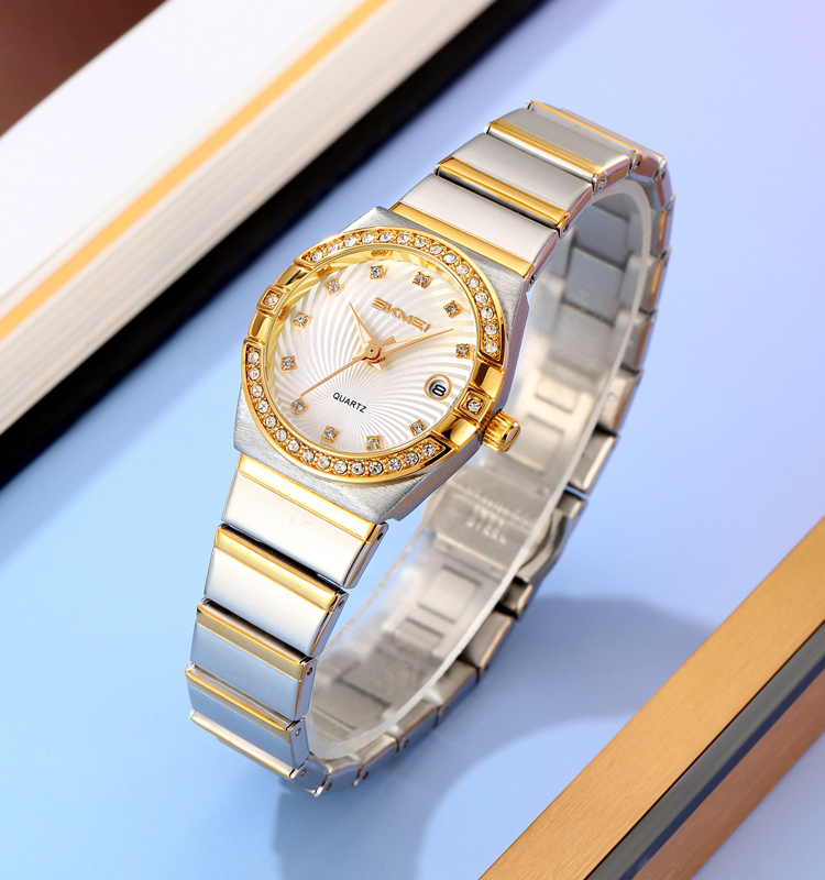 SKMEI 2342 best female wrist watches for ladies stainless steel diamond watch bezel Relojes para mujer de marca