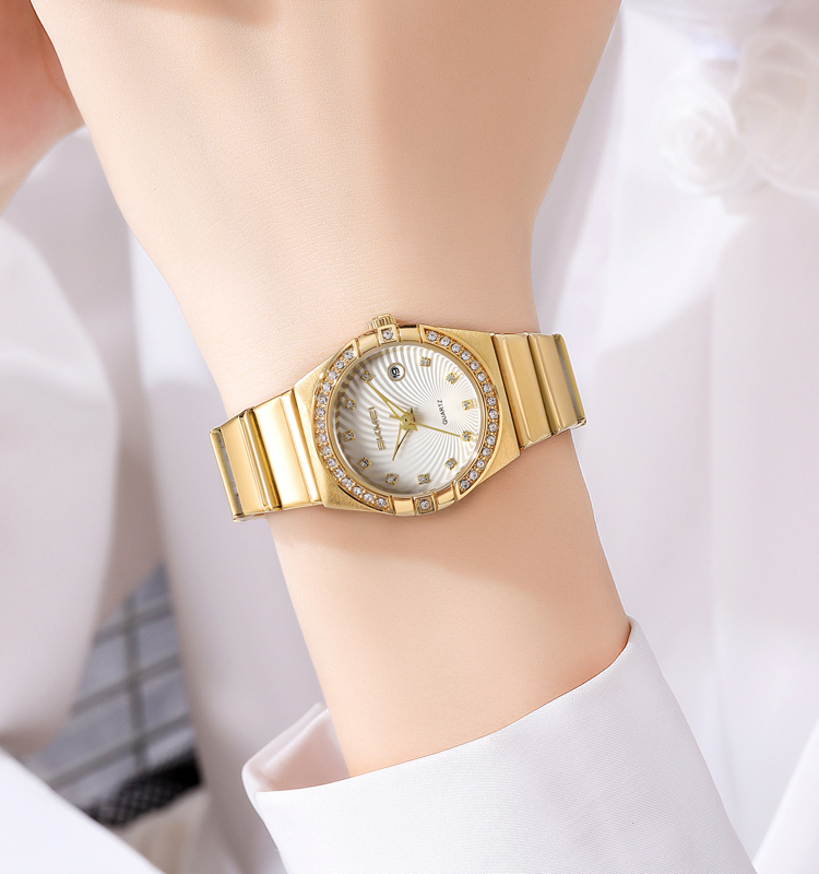 SKMEI 2342 best female wrist watches for ladies stainless steel diamond watch bezel Relojes para mujer de marca