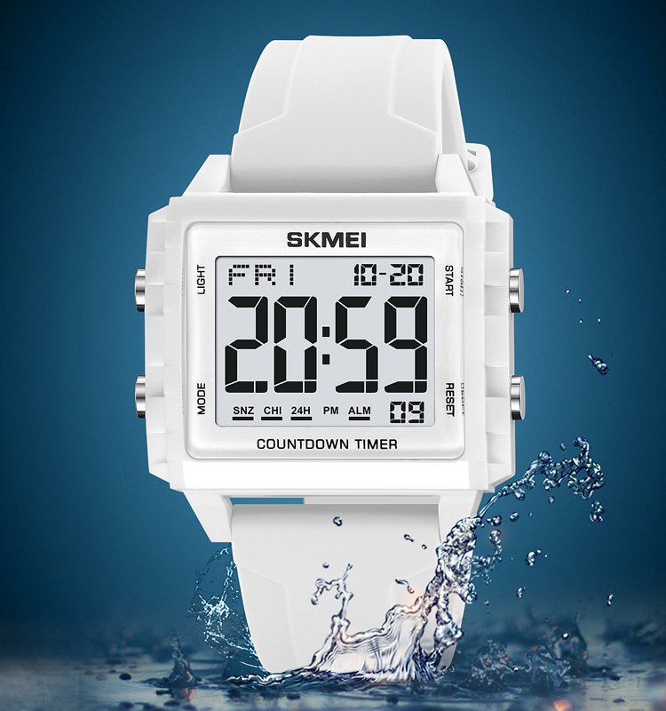 SKMEI 2320 Soft Silicone Band Sports Large Display Digital Resin Watch Band Unisex