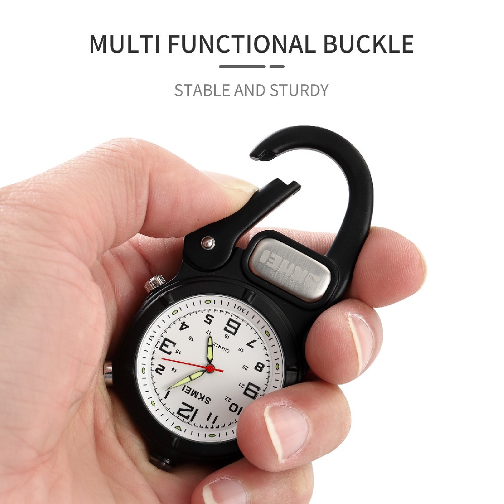 SKMEI 2232 Alloy other outdoors sport clock analog digital pocket watch led flashlight multifunction buckle hook nurse watch