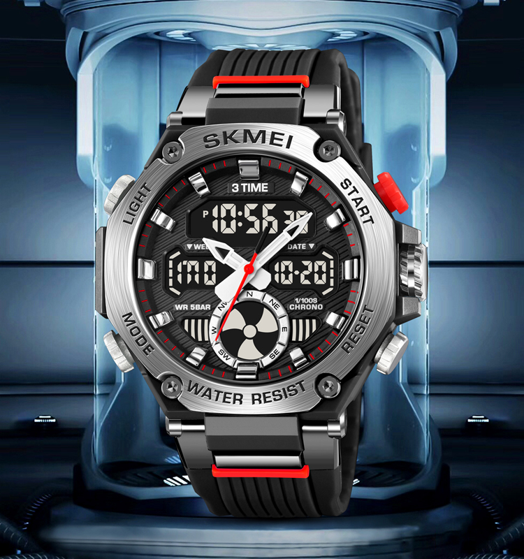 SKMEI 2223 High Quality Sports round Wristwatch for Men Waterproof Chronograph Digital Watch with Band 2024 Alarm for Teenagers