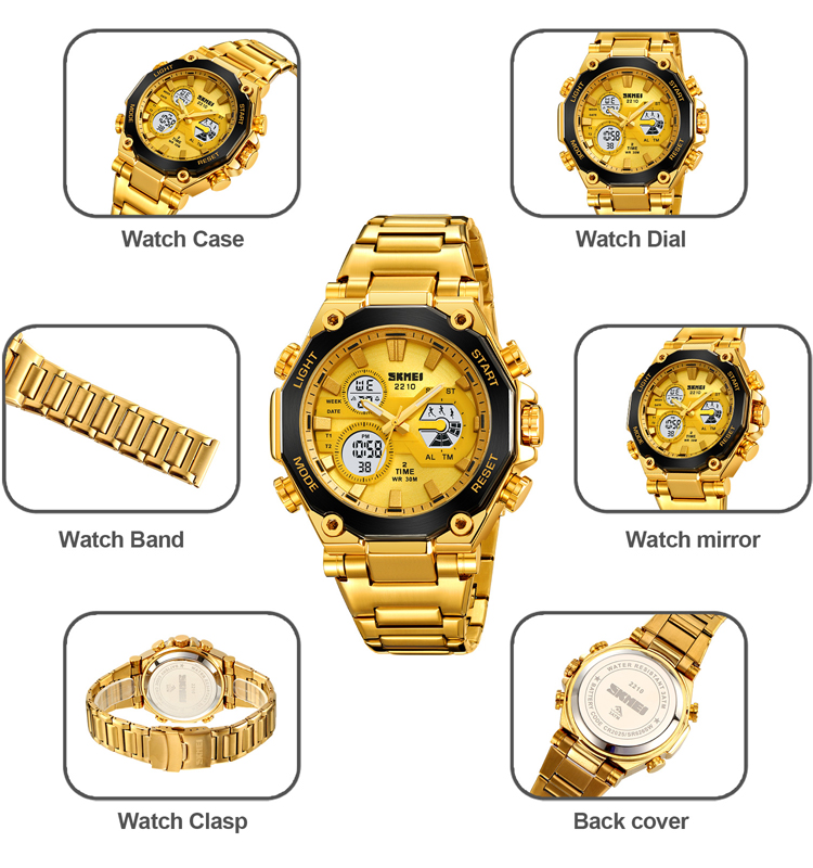 SKMEI 2210 High Quality Luxury Digital Wristwatch for Men Hot Selling Sport Watch with Unique Band for Men