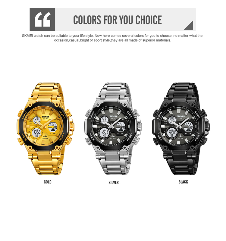 SKMEI 2210 High Quality Luxury Digital Wristwatch for Men Hot Selling Sport Watch with Unique Band for Men