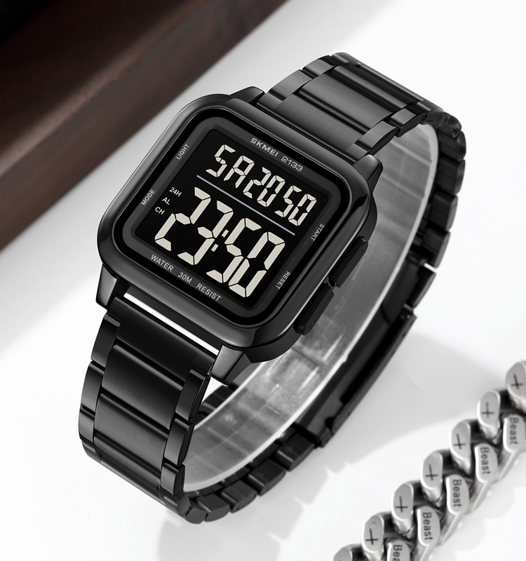 SKMEI 2133 Mejor Reloj Digital Rectangular para Hombres Sport y Lujo con Banda de Al Por Mayor Relogio Masculino Electronic