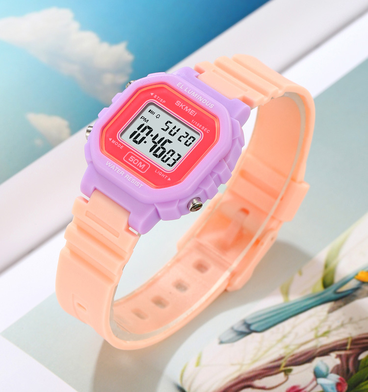 SKMEI 2326 Digital Watch for Women Fancy Cartoon Design Vintage Luxury Luxury Band for School Children Features Alarm