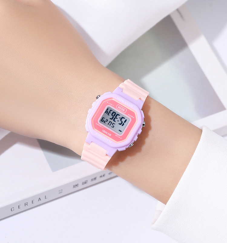 SKMEI 2326 Digital Watch for Women Fancy Cartoon Design Vintage Luxury Luxury Band for School Children Features Alarm