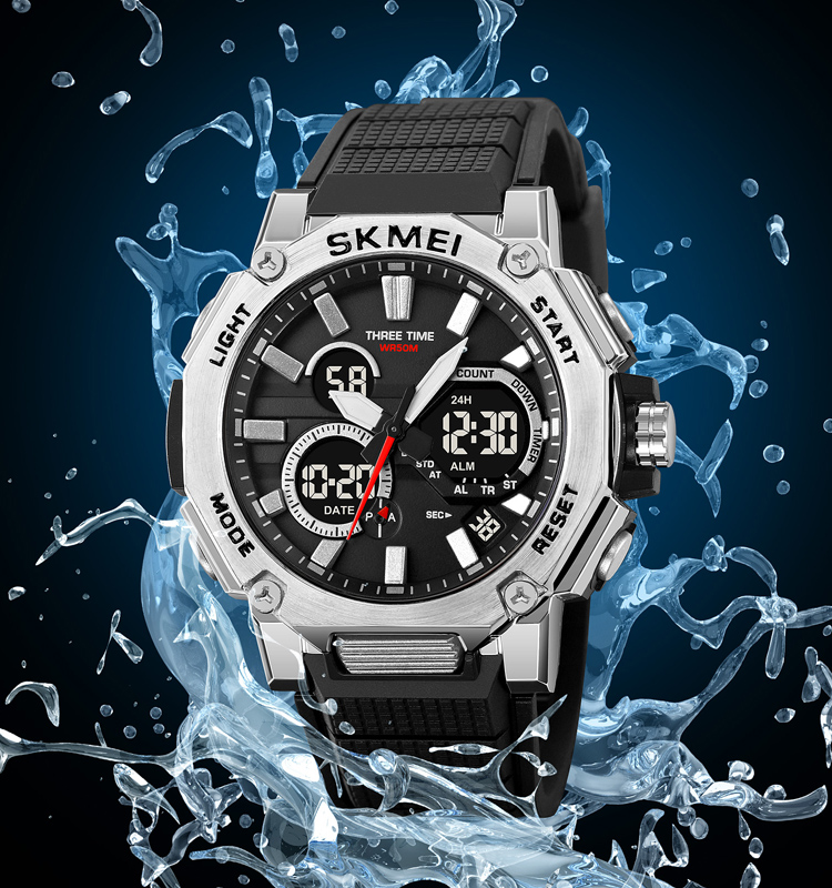 SKMEI 2219 Men's Luxury Sport Wristwatch Shockproof Analog & Digital Display Resin Band Smart Dial