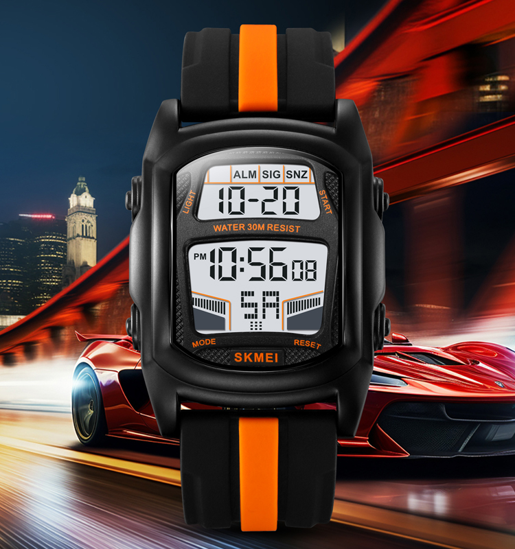 SKMEI 2203 Cool Car-Shaped Silicone Sports Watch for Men Digital Hand Watch with Luminous Band Alarm Best Price in Pakistan