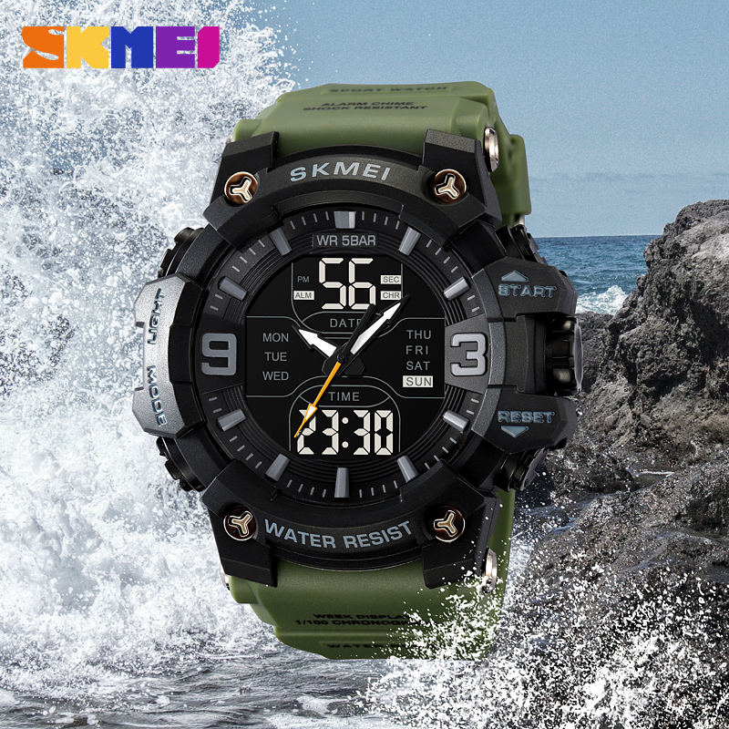 SKMEI 2222 Manufacturer SKMEI Unique Digital Wristwatch for Men 50M Waterproof Sport Serial 2222 Band PC Case