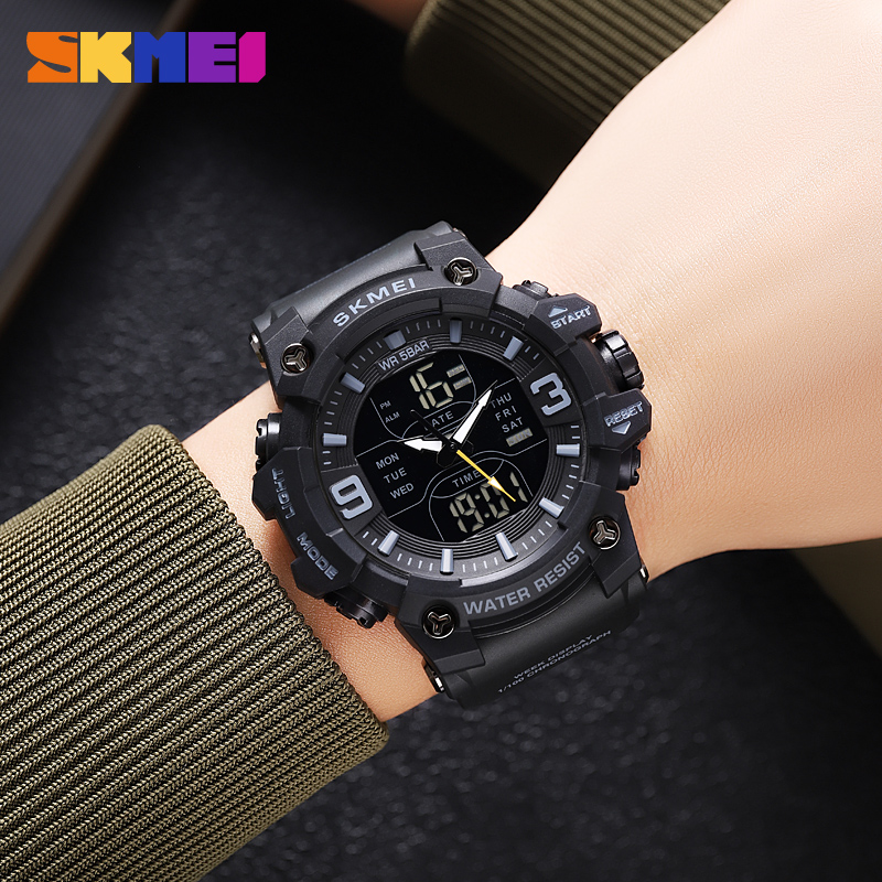 SKMEI 2222 Manufacturer SKMEI Unique Digital Wristwatch for Men 50M Waterproof Sport Serial 2222 Band PC Case