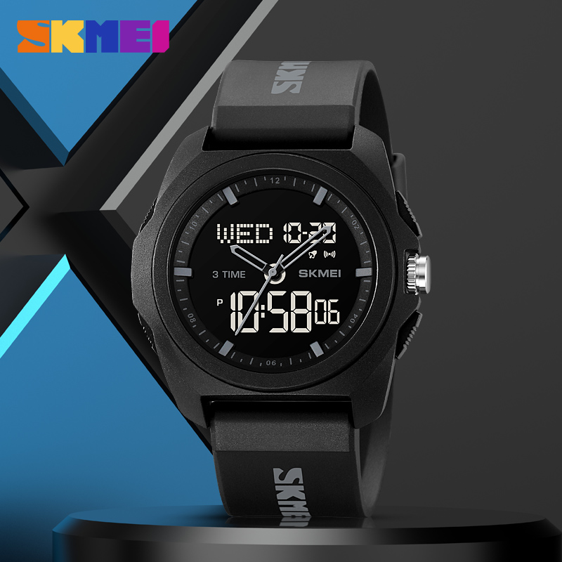 SKMEI 2199 G Sport Men's New Model Digital Wristwatch with Luminous Band Chrono Alarm Features Arabic Electronic Number Display