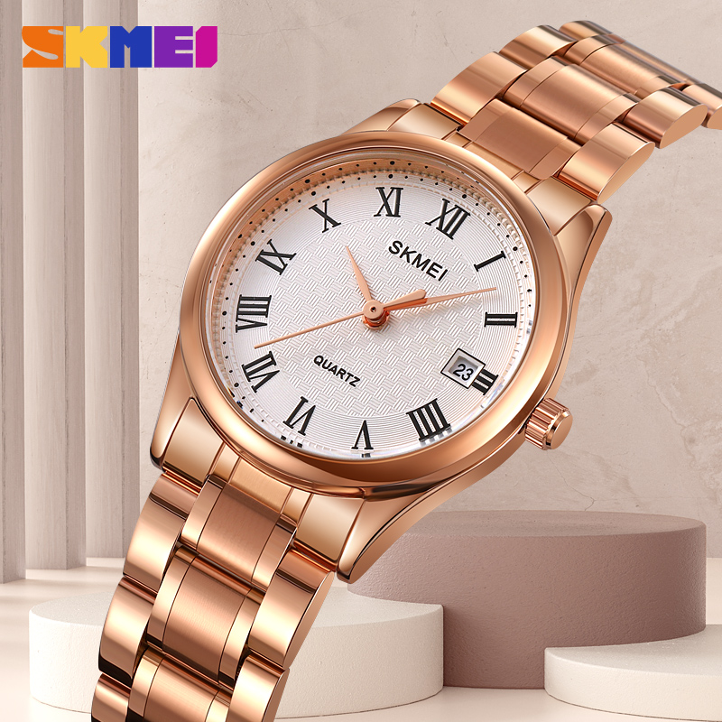 SKMEI 2178 name brand wholesale oem women watches luxury set gold custom quartz watches stainless steel for ladies