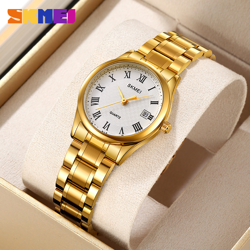 SKMEI 2178 name brand wholesale oem women watches luxury set gold custom quartz watches stainless steel for ladies