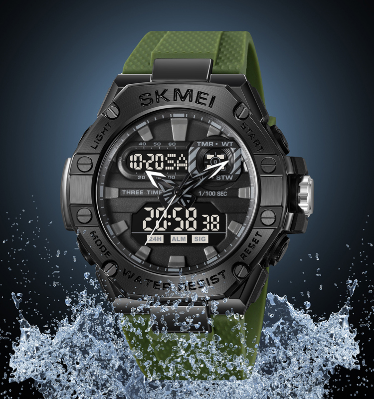 SKMEI 2221 Men's Sport Wristwatch 2221 Cheap Wholesale Analogue and Digital with Shock Resistant Band Luminous and Alarm Features