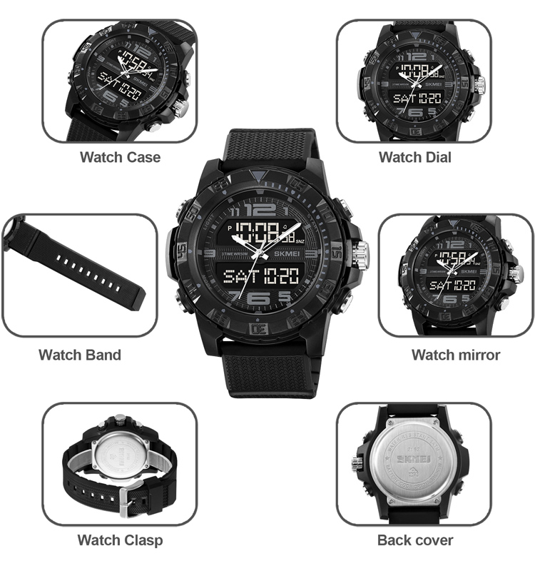 SKMEI 2162 Original factory odm electronic SKMEI 2162 relojes digital watch analog custom logo men for sport low MOQ