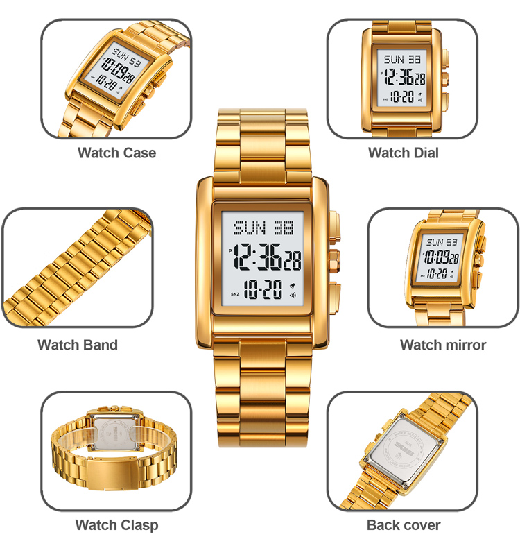 SKMEI 2273 relojes hombr al por mayor digital watch metal bracelet watches hand mens watches gold luxury waterproof Somalia