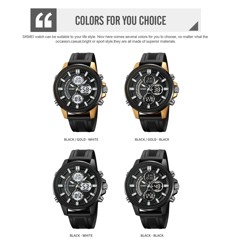 SKMEI 2235 Popular Fashion Wrist Watch Men Wrist Relojes Digital Sport Watch Dual Time Digital watches relogio