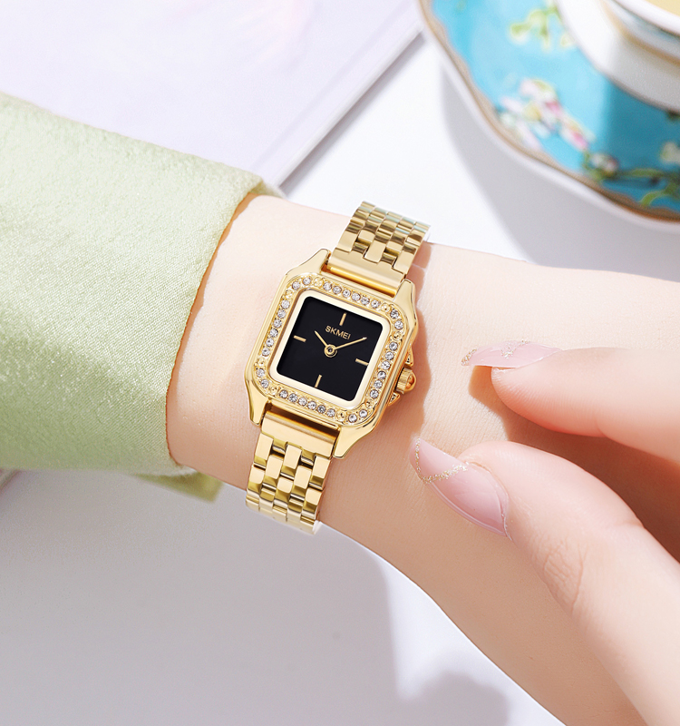 SKMEI 2181 versatile Quartz Watches Ladies Watch Women Gold Plated Diamond luxury watches Fashion Jewelry