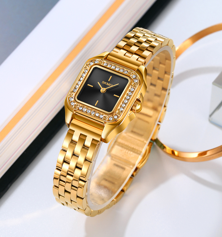 SKMEI 2181 versatile Quartz Watches Ladies Watch Women Gold Plated Diamond luxury watches Fashion Jewelry