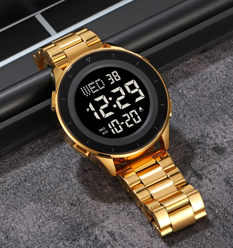 SKMEI 2167 Durable Timepiece Design Gold Plated Digital Men's Luxury Watch Somalia Fashion Jewelry Reloj Digital Wristwatch