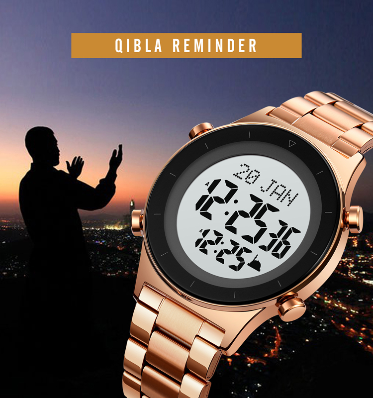 Skmei 2142 Muslim Azan Clock Watch Digital Azan Muslim Prayer Watch 3atm Water Resistant Back