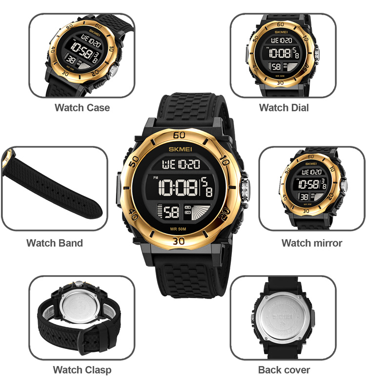 SKMEI 2099 sports watches men 2rist unique fashion suitable digital watches for young