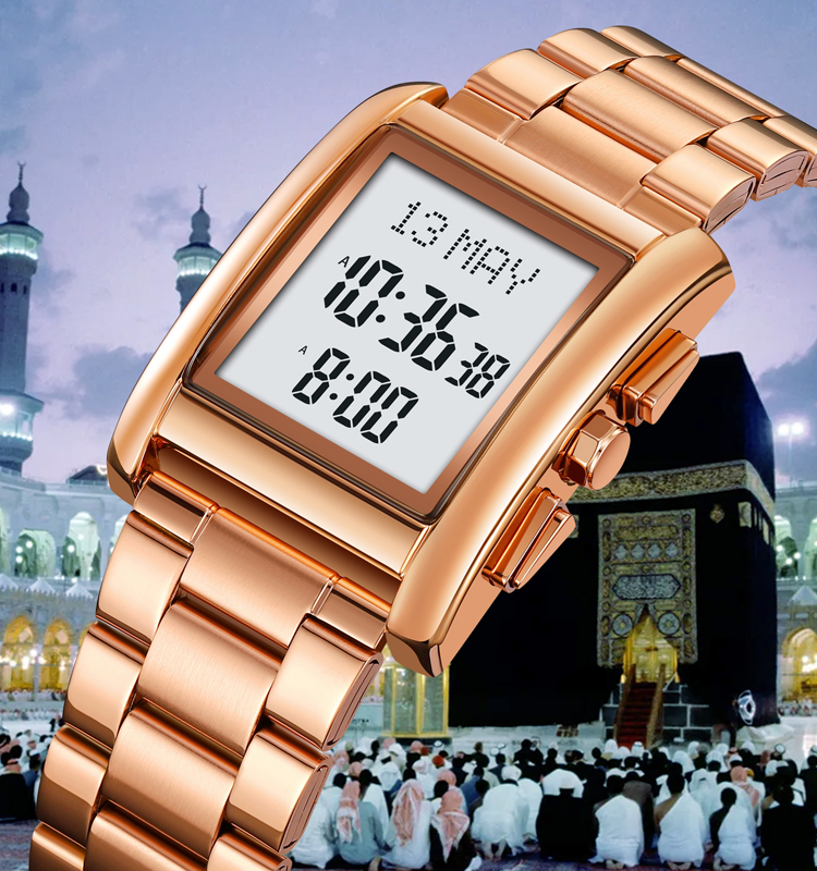 SKMEI 2092 top quality waterproof muslim watch azan prayer wristwatch for men