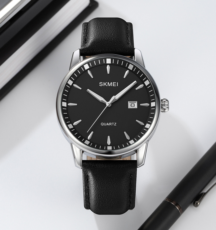 Skmei 2121 montre homme wristwatches relojes hombr al por mayor High quality leather strap quartz watches for men