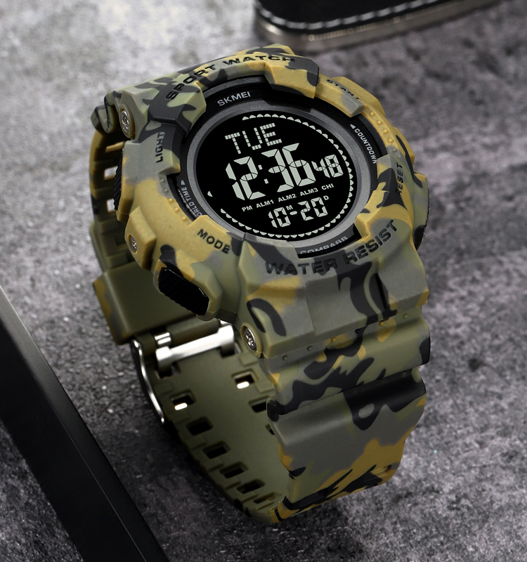 Skmei 2077 sports watches men wrist waterproof digital retro sports compass watches digital watch mens