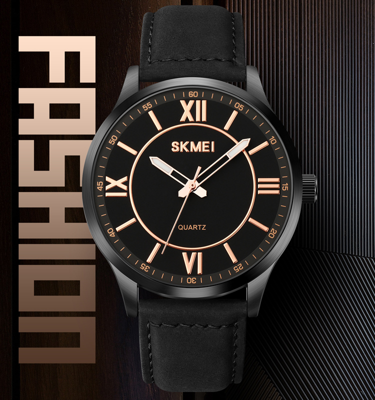 Skmei 2029 unbranded japanese quartz movement men's leather strap watch male wristwatch watch gift set for men luxury